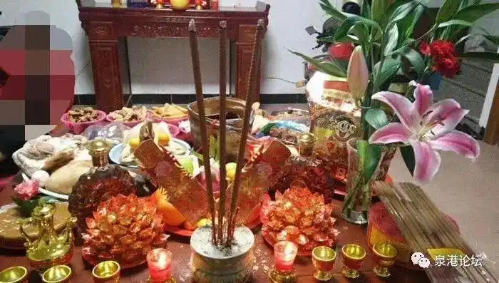 组图初九拜天公泉港人的供桌上都供着啥