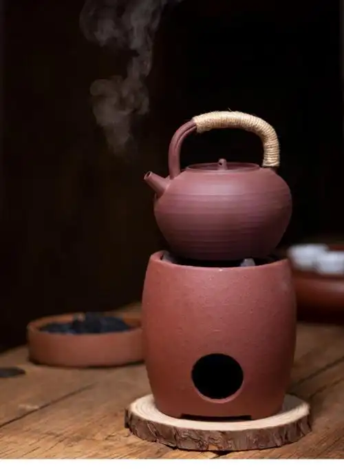 手工红泥煮茶炉罐红泥明火煮茶炉潮州火炭炉碳炉烧水小火炉泥炉陶炉