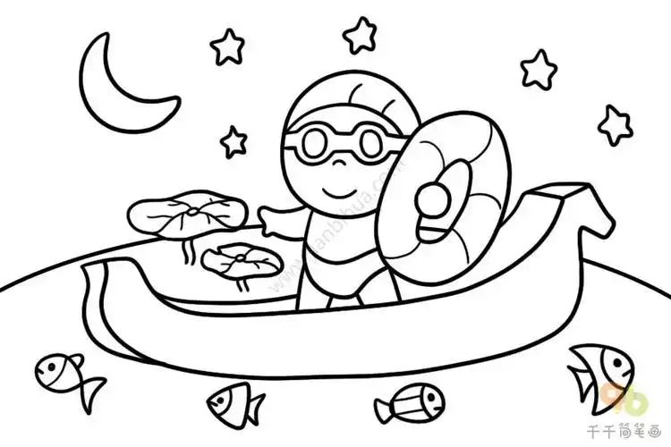 人坐船怎样画简笔画 简笔画图片大全-普车都