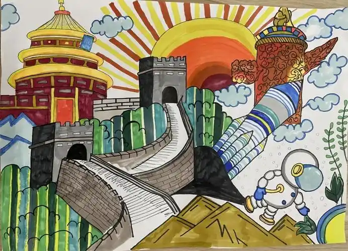 庆祝建党一百周年弘扬中国传统文化布尔津县初级中学绘画比赛获奖