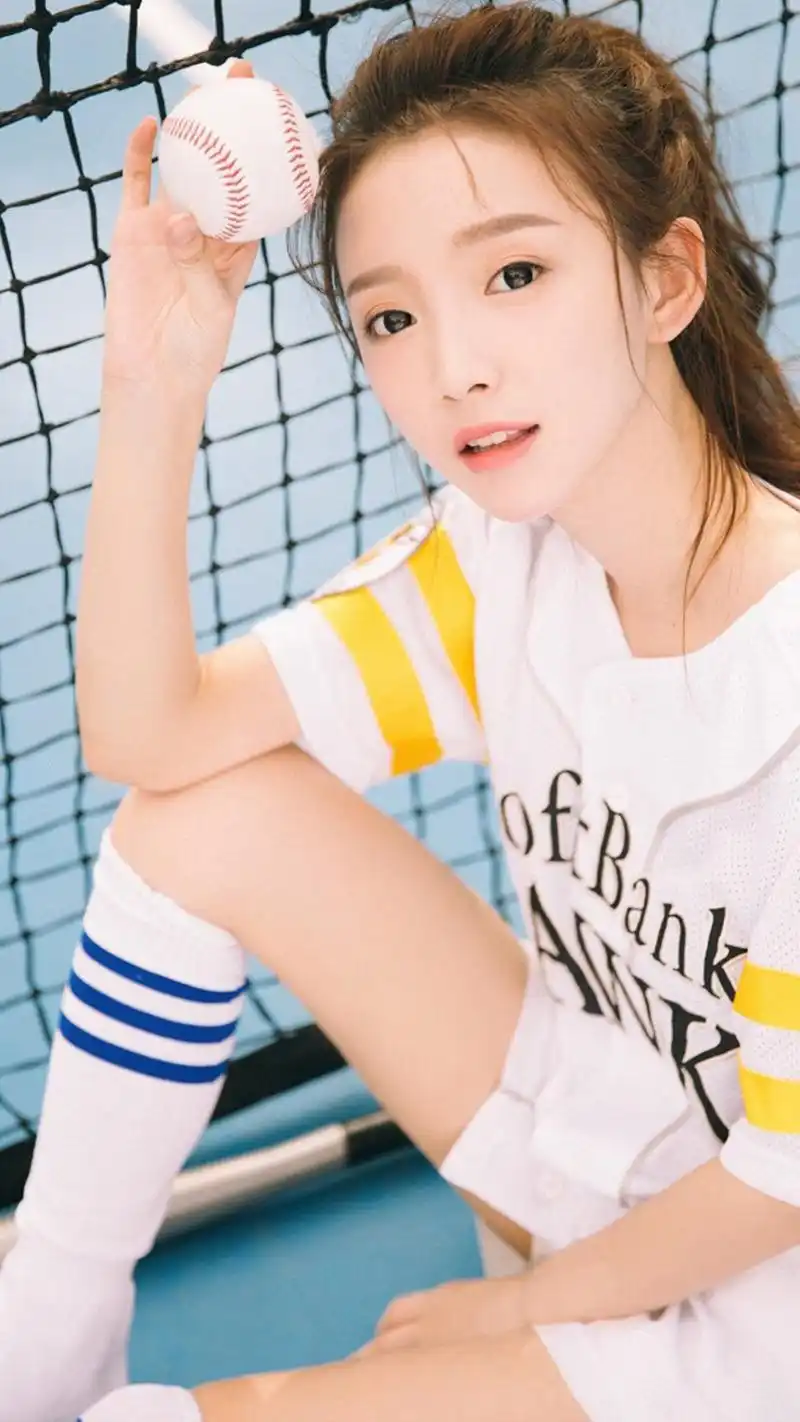 棒球美女学生妹高清手机壁纸图片