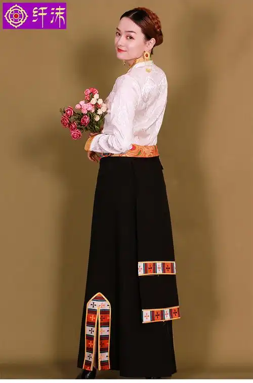 藏族服装女夏天藏装裹裙半身裙臧裙西藏服藏式衬衣锅庄裙民族风藏服