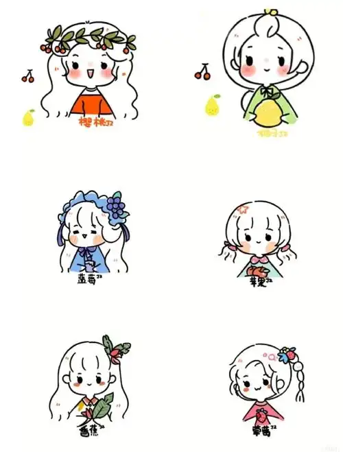 水果女孩简笔画完整版
