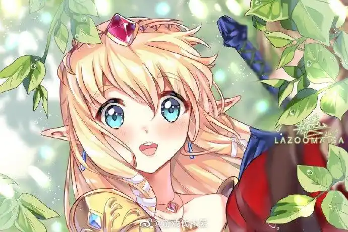 游戏趣图#漫画风塞尔达公主和林克,可以当情头用啦~(twi:lazoomaiga)