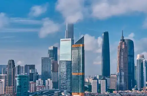 中国广州珠江新城cbd高楼建筑群