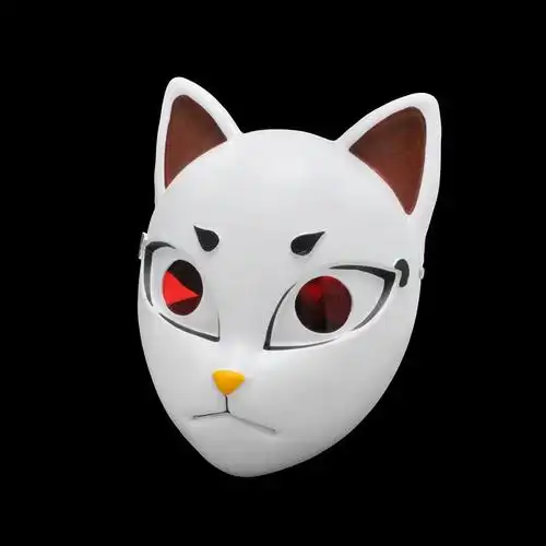 动漫日本鬼灭之刃灶门炭治郎锖兔真菰蝴蝶面具万圣节全脸狐狸cos发光