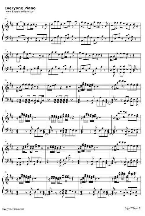 夕日坂钢琴谱-初音未来初音ミク2