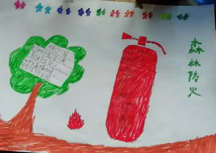 我们在行动之一年级消防安全手抄报