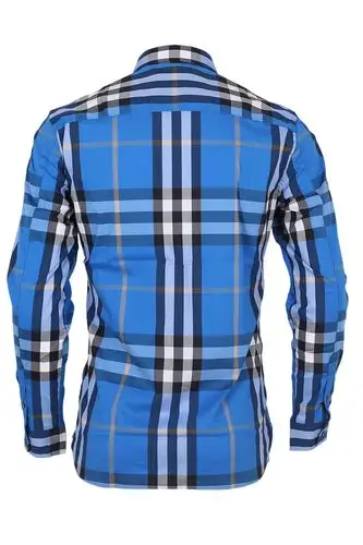 巴宝莉 男装格纹棉质长袖衬衫 3954490 天蓝色