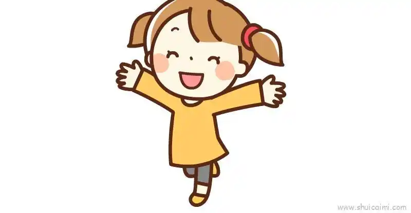 小女孩儿童画怎么画 小女孩简笔画简单 - 水彩迷