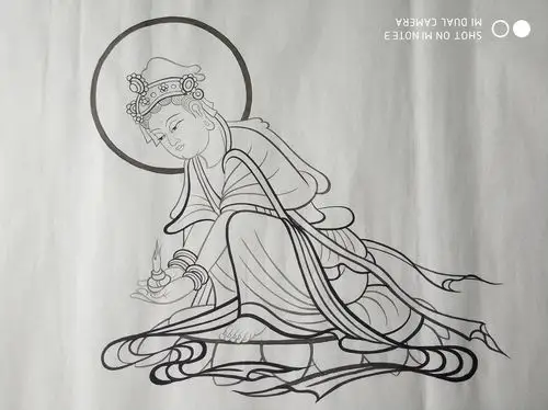 敦煌壁画人物线描稿