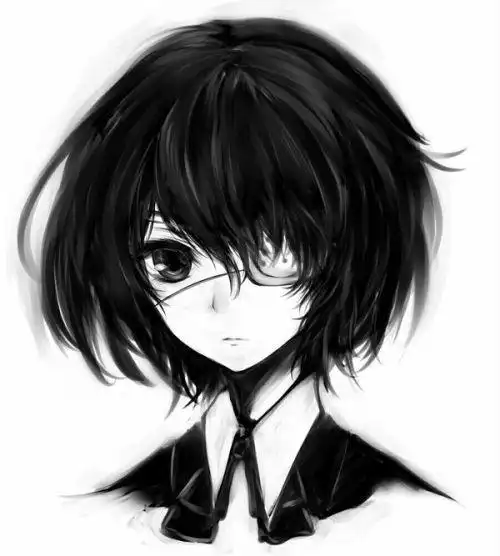 有一张动漫图片是一个女生一边眼睛用绷带绑住的 类似的也行