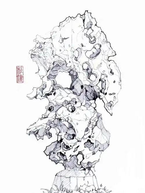 园林景观太湖石的表达学习04