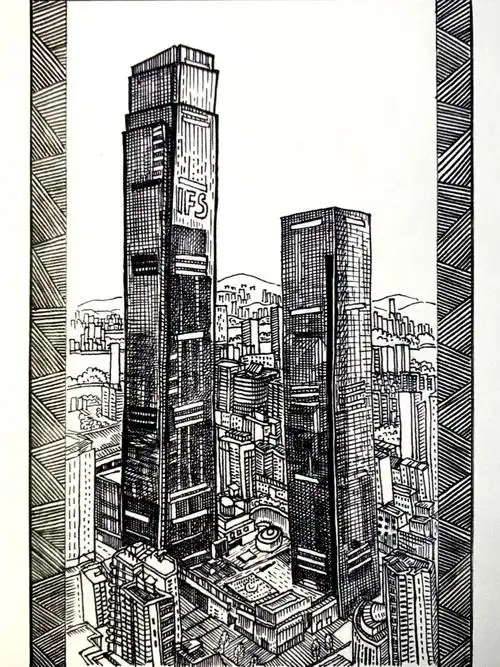 简单一画长沙国际金融中心简笔画