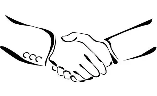 握手简笔画图片 两个人握手简笔画画法步骤图教程