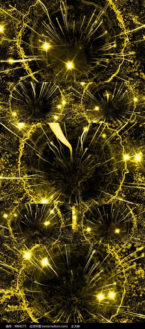 震撼金色粒子晚会开场视频背景_红动网