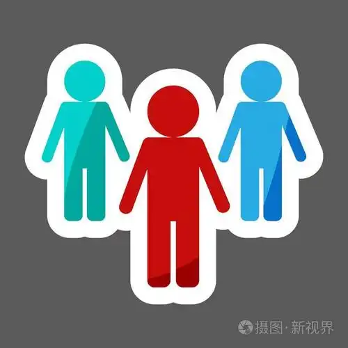 在人群之外与众不同的人.人物符号.图层分组以便于编辑插图.