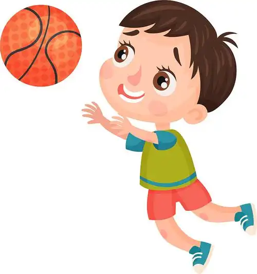 兴奋的男孩角色在运动服玩图片