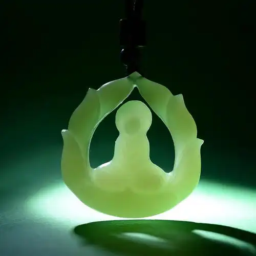 天然和田青玉悟道吊坠一心心向佛净玉佩玉石颈饰