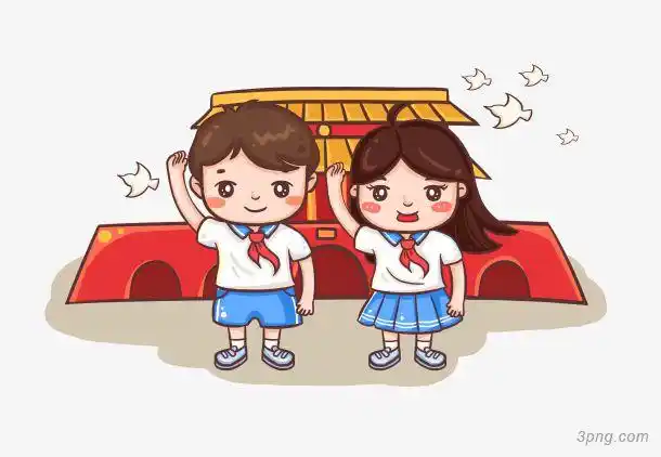 敬礼的小学生人物设计