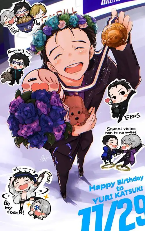happy birthdayto yuri katsuki97冰上的尤里胜生勇利热度(3647)