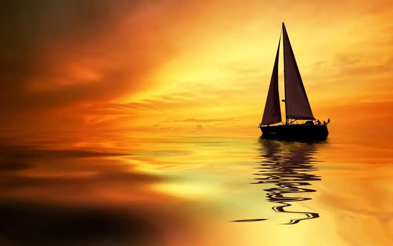 海上帆船唯美风景图片桌面壁纸