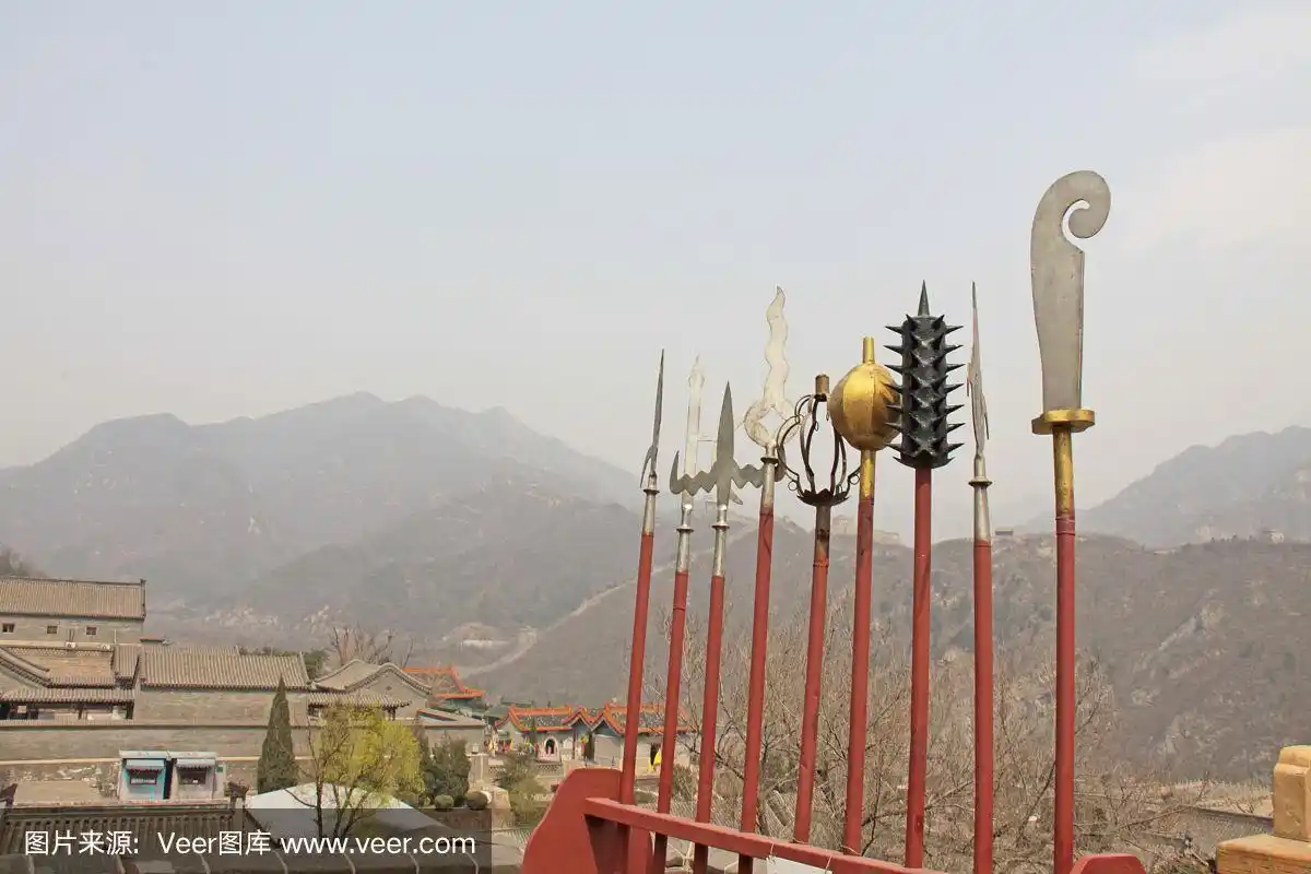 中国少林寺里的矛和武器