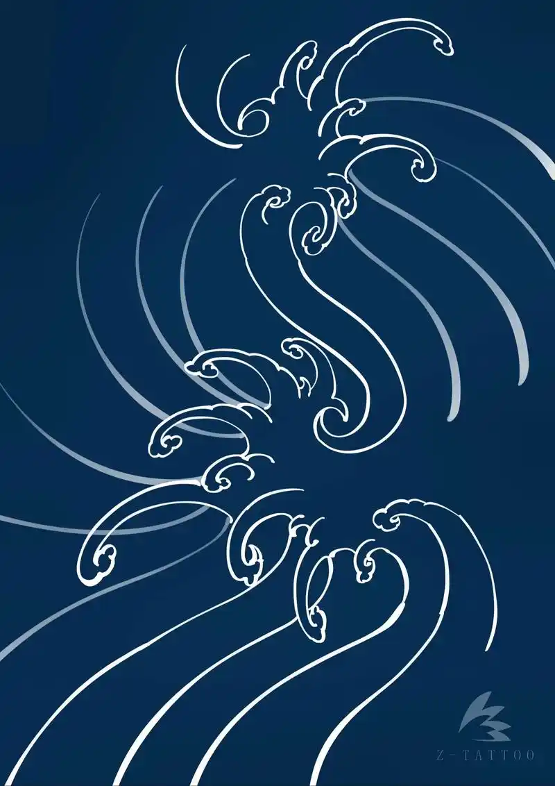 画一组浪花,主打一个简单实用性