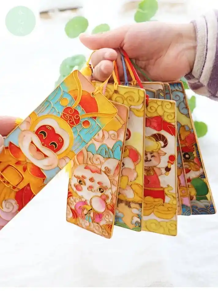 十二生肖掐丝珐琅书签.明日更新链接93 国风手作,非遗掐丝. - 抖音