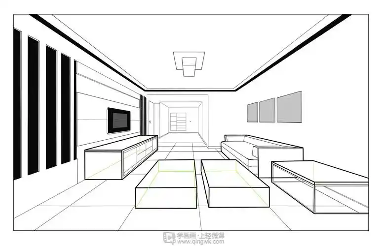 作业:二点透视的分析与绘制 - 粉粉龙 - 轻微课