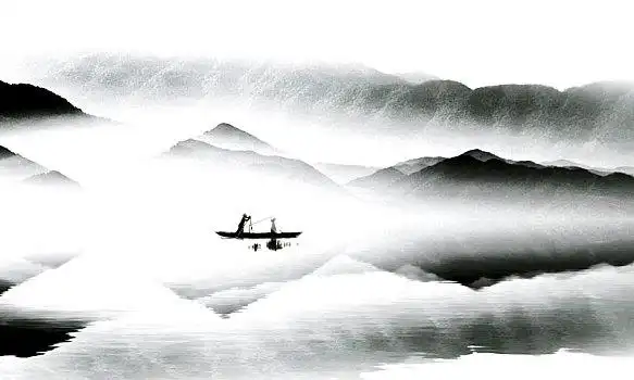 黑白水墨画图片