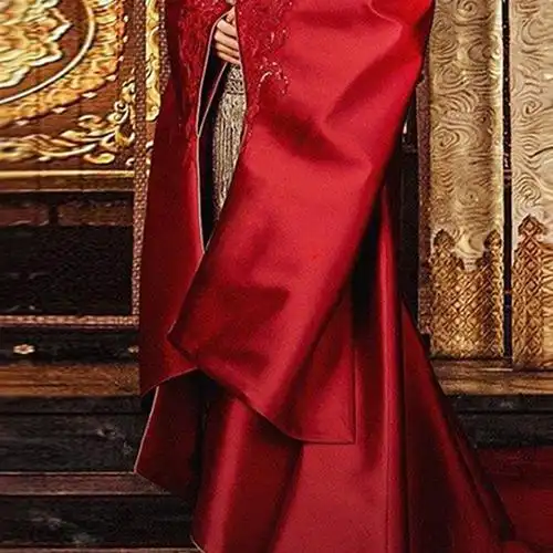 影视皇后婚服贵妃襦裙唐朝红色同款古装子文民族服装