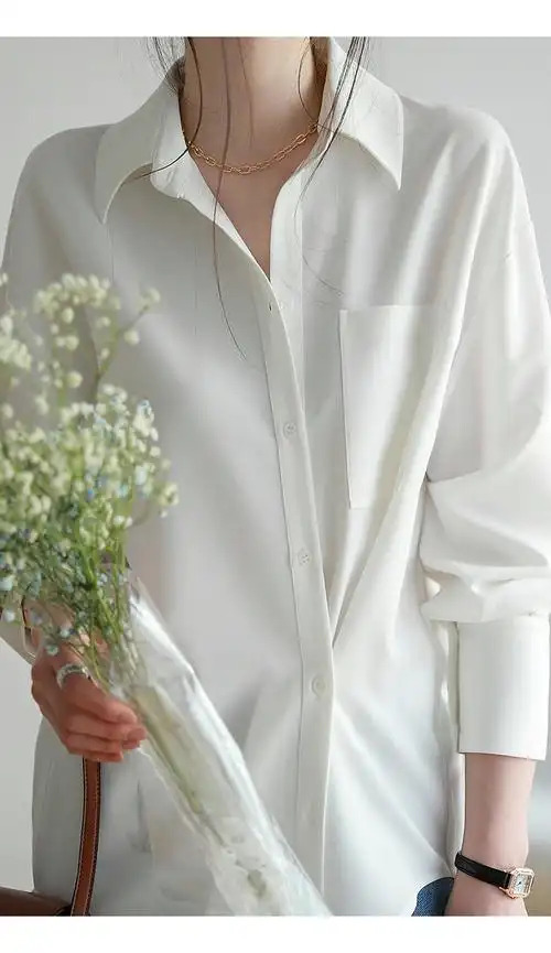 嘉茱莉设计感白衬衫女2022年春季新款法式衬衣通勤高级感长袖上衣白色