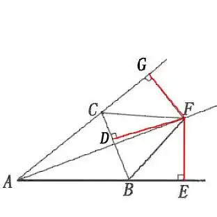 已知三角形abc中,外角角cbe和角bcg的平分线相交于点f,求证点f在角bac
