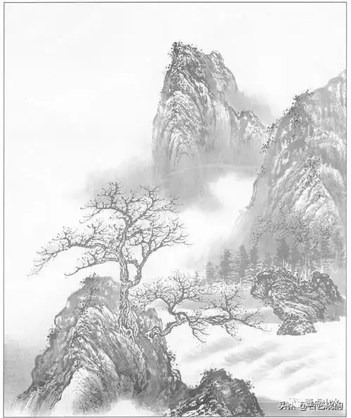 国画山水画创作画稿分享,顶好的山水素材!