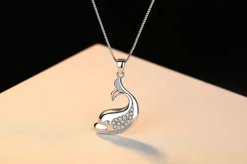 日韩版简约吊坠海豚项链时尚饰品饰锁骨链欧女项饰批发一件代发