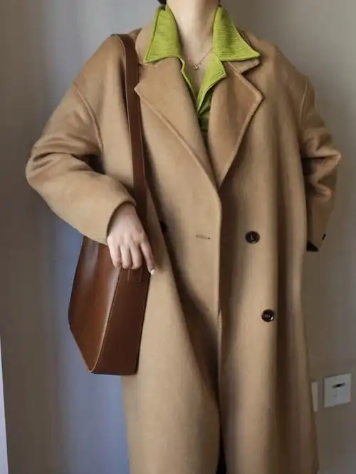 08卡其色呢大衣穿搭秋冬平价大衣分享