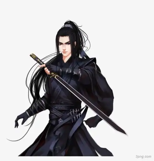 武侠人物png素材透明免抠图片卡通手绘