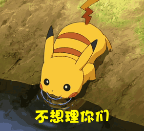 皮卡丘喝水红脸蛋不想理你们gif动图_动态图_表情包下载_soogif