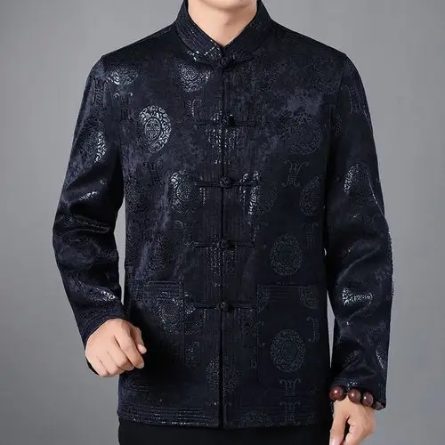 中老年人男士唐装中式外套秋装夹克上衣中国国风唐装