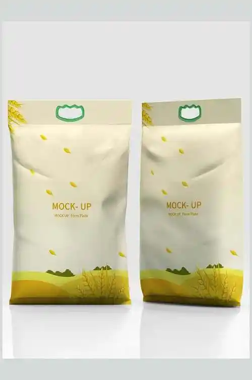 清新大米产品包装样机效果图