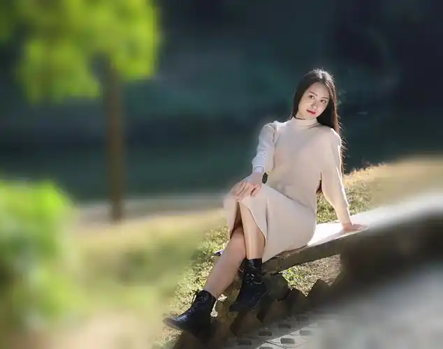 迎新年五大美女寸金公园,全能相机器材人像摄影.