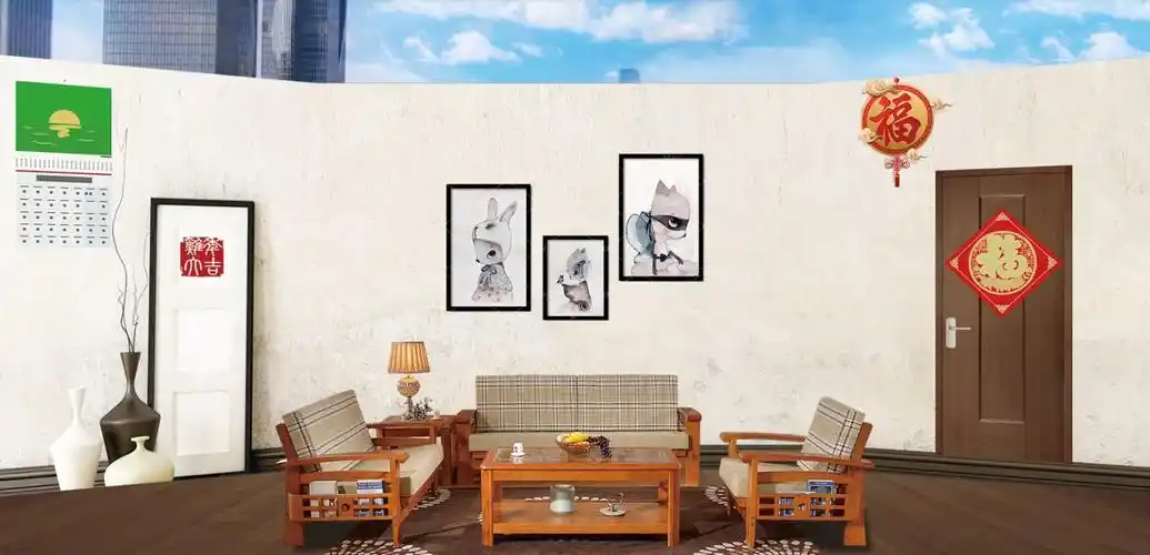 家庭客厅舞台小品背景