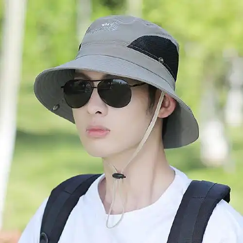 9】保罗·弗希尼  遮阳帽男夏季韩版潮流户外大檐防晒帽可折叠太阳帽