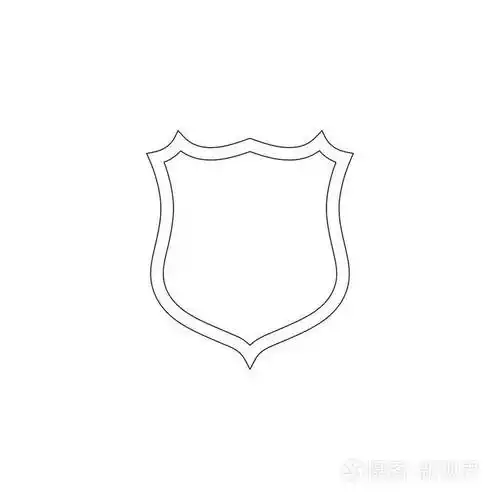 盾牌简单的平面矢量图标插图轮廓线符号可编辑笔画