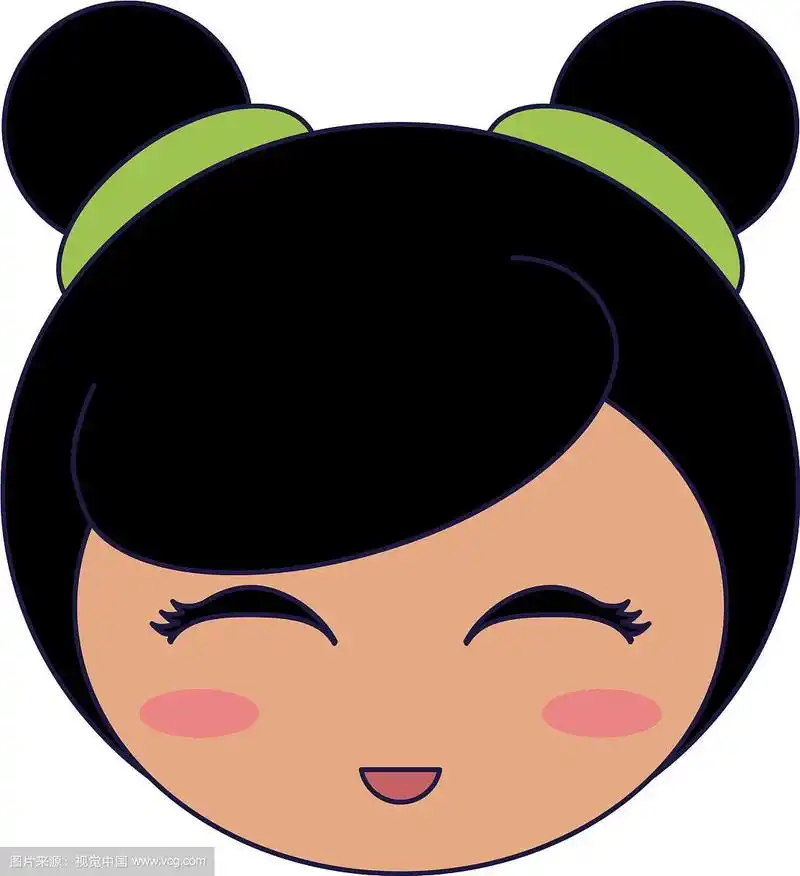 日本女孩脸卡通蓝线