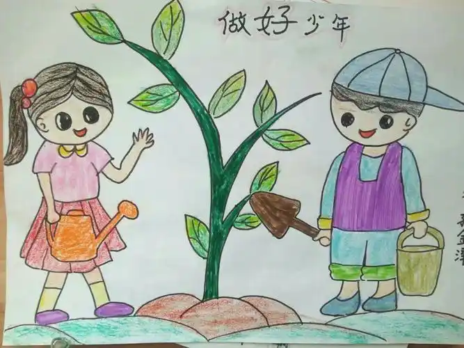 新时代阳光少年简笔画