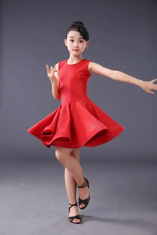 2019新款儿童拉丁舞裙夏季少儿拉丁服考级比赛服女童练功舞蹈服