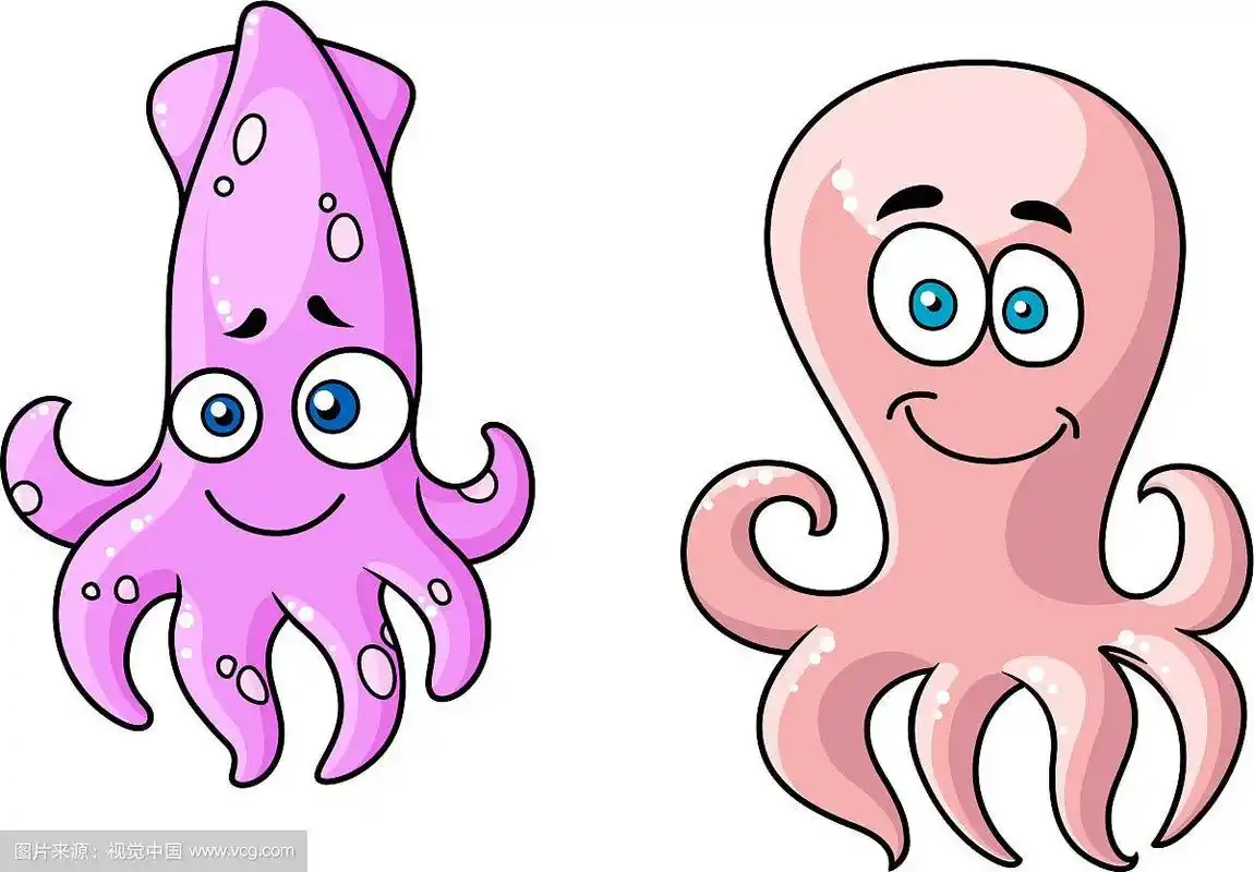 乌贼和章鱼卡通人物