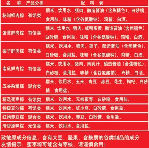 礼盒装9口味配料表